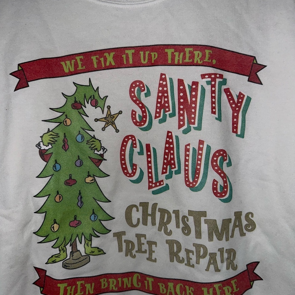 White Christmas Tree Repair Sweatshirt - Picture 3 of 3